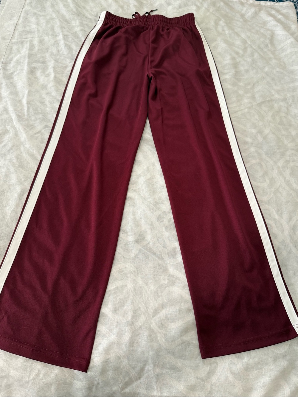 Women's Maroon Track Pants with Side Stripe - Brand Unspecified - Picture 3 of 8
